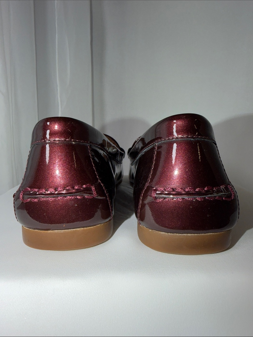Coach Olive Burgundy/Oxblood Patent Leather Loafers - Picture 4 of 10